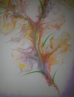 Farbenfrohe Acryl Gemälde, "Abstrakte Blumen Motiv" - Sulz (Neckar)