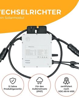 Solar Microinverter Wechselrichter Spannungswandler Inverter Mikrowechselrichter Balkonkraftwerk bis 500W Modulleistung - Wuppertal