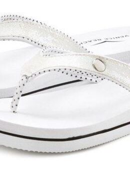 Venice Beach Badezehentrenner Sandale, Pantolette, Badeschuh ultraleicht mit Glitzerband VEGAN