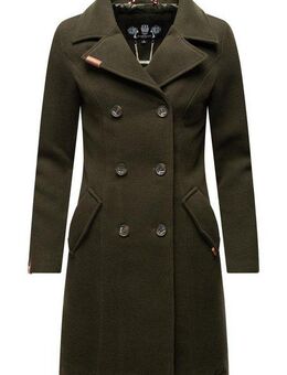Marikoo Wollmantel Nanakoo edler Damen Trenchcoat in Woll-Optik