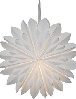 STAR TRADING Hängeleuchte Papierstern Clipp, Ø 60 cm, mit 6 Stunden Timer, Timerfunktion, LED fest integriert, Warmweiß, inkl. LED Lichterkette "Lighty", einfach und elegant
