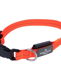 Nomad Tales Spirit USB LED Nylonhalsband, orange - Größe S: Halsumfang 34-41 cm