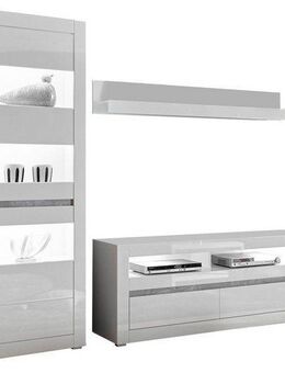 INOSIGN Wohnwand Carat, (Set, 4-St), wird jeweils mit zwei Leisten angeliefert, 1 x grau, 1 x weiss