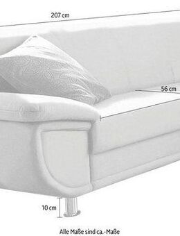 TRENDMANUFAKTUR 3-Sitzer Rondo, Breite 207 cm, breite Armlehnen, Füße chromfarben, Big-Sofa wahlweise mit Federkern, in verschiedenen Bezügen bestellbar