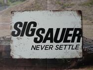 SIG Sauer-Hersteller von Schusswaffen Vintage-Nostalgie Blechschild - Leverkusen