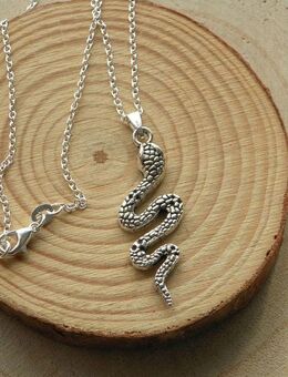 ☝️☝️☝️ Halskette, 925 Silber plat. + Anhänger Schlange, Kobra NEU ⭐⭐⭐⭐⭐ - Gersthofen