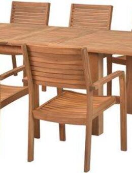 MERXX Garten-Essgruppe »Batavia«, (Set, 9-tlg., Tisch doppelt ausziehbar: 100x 180/220/260x 75 cm), Sessel stapelbar, Doppelausziehtisch Beine 9x9 cm stark