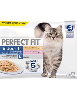 Perfect Fit Sterilise Indoor Adult 1+ - Sparpaket: Huhn & Lachs (52 x 85 g)