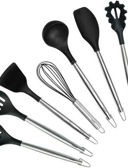 Hanseatic Kochbesteck-Set hanseatic PREMIUM, 8-tlg. Küchenhelfer-Set (Set, 8-tlg), mit Edelstahlgriffen und Aufhängung