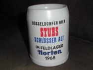 Bierkrug Steingut Horten Feldlager 1968 Düsseldorfer Bier STUBS Bier Schlösser Alt - Bottrop