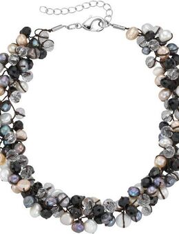 Firetti Collier Schmuck Geschenk Halsschmuck Halskette Kette, mit Kristallstein - mit Süßwasserzuchtperle