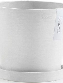 ECOPOTS Blumentopf Amsterdam 20 Weiß, für innen und außen: frostsicher, bruchsicher und lichtbeständig