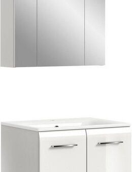 INOSIGN Badezimmer-Set, (Set, 3-St), Florenz, Badkombination 3-tlg., Weiß Hochglanz, inkl. Waschbecken