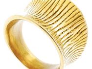 JOBO Fingerring breit, Edelstahl goldfarben beschichtet