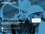Techniker / Ingenieur Mess- und Elektrotechnik (m/w/d) - Langelsheim