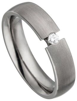 JOBO Fingerring Ring mit Diamant 0,05 ct., Titan