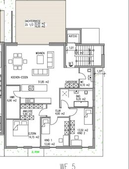 Helle neue Penthousewohung mit großer Dachterrasse in Schweich-Stadtmitte - Schweich