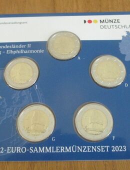 5 x 2 Euro Sammlerm. BRD 2023 Länderserie II Hamburg "Elbphilharmonie" A-J, St, Neu, OVP - Büren