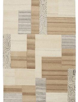 THEKO Wollteppich Lola, Wolle, handgearbeitet, Patchwork Design, handgetuftet, rechteckig, Höhe: 12 mm, Wohnzimmer, Schlafzimmer, Esszimmer, auch als Läufer und rund
