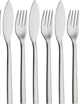 WMF Fischbesteck Nuova (12-tlg), 6 Personen, Cromargan® Edelstahl Rostfrei 18/10, 12-tlg., Cromargan Edelstahl rostfrei 18/10, Geschenkverpackung