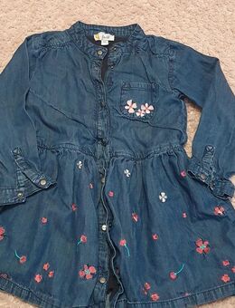 NEU * Niedlich * weich * Girls * Mädchen * Blumen * Blüten * Stickerei * Jeans * Kleid "Steiff" Gr. 98 * blau * rosè * - Riedlingen