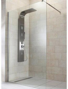 welltime Walk-in-Dusche Tropea, Einscheibensicherheitsglas, (1 tlg), 8mm ESG und Antikalkversiegelung, Extra Dick, Extra Hoch