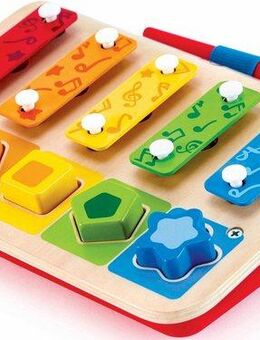Hape Spielzeug-Musikinstrument Xylophon-Piano, inklusive Steckspiel