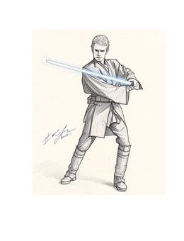 Hayden Christensen Signierte zeichnung Anakin Topps Star Wars 30x20cm - Düsseldorf