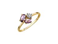 Fascination by Ellen K. Fingerring Gold 375 mit echtem Amethyst + Zirkonia