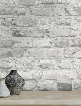 A.S. Création Vliestapete Bricks & Stones Backstein Steinoptik, leicht strukturiert, gemustert, matt, neutral, (1 St), Steintapete Backstein Tapete Tapeten Wohnzimmer Schlafzimmer Küche