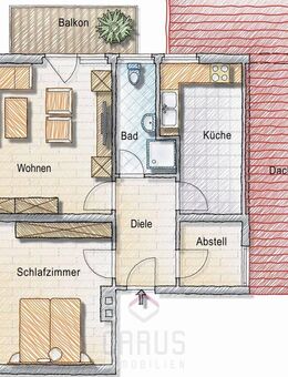 Gepflegte 2-Zimmer-Mietwohnung in Habischried - Bischofsmais