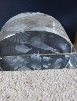 3D Kristallglas Laserglas Rundbogen "Storch bringt Baby" inklusive Geschenkbox, Zertifikat - Niddatal