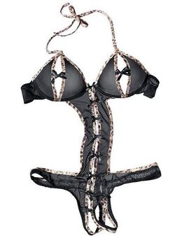petite fleur gold Body-Ouvert mit Bügel, aus leicht transparentem Material, sexy Dessous, Reizwäsche