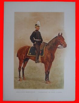 Farblithografie , Schweizer Militär , Armeecorps - Kommandant , Uniform , Blattgröße 41cm x 30cm , M - C - Görlitz
