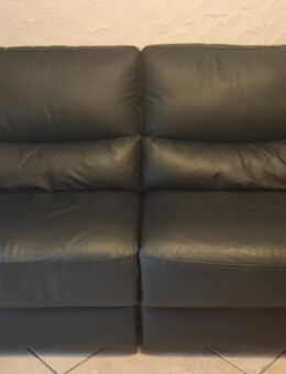 2er Leder-Couch (Vollleder), Sofa schwarz, mit Relaxfunktion - Mechernich