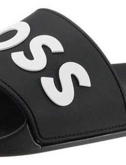 BOSS Kirk Slide Badepantolette, Sommerschuh, Poolslides, Schlappen, mit BOSS-Logoschriftzug
