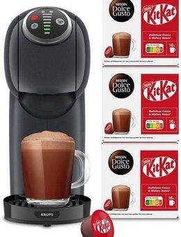 NESCAFÉ® Dolce Gusto® Kapselmaschine KP340B Genio S Plus, Drehregler, Espresso-Boost, inkl. 3 Pakete Nescafé Dolce Gusto KitKat (Kakao) im Wert UVP € 17,97