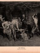 Grafik : Das Dorfkreuz., Gemälde von Henry Mosler. , Blatt 30cm x 21cm , M7 in 02828