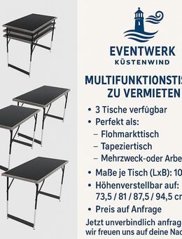 Multifunktionstische zu vermieten stabil & flexibel - Wilhelmshaven