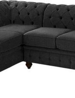 Home affaire Chesterfield-Sofa Duc Ecksofa L-Form, hochwertige Knopfheftung im Rücken, Samtoptik mit changierender Optik