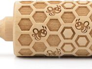 folkroll Teigroller 3D-Motiv-Teigrolle Buchenholz, Bienenwaben