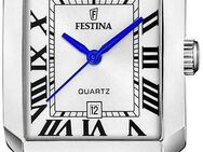 Festina Quarzuhr On The Square F20679/1, Armbanduhr, Damenuhr, Edelstahlarmband, Datum