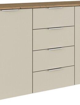 rauch Kombikommode Sideboard Schubladenkommode AGORDO mit Dekor- oder Hochglanzfront (in zwei Griff-Farben, Breite 120 cm inkl. Soft-Close-Funktion), vier große Schubladen, mit insgesamt 4 Einlegeböden MADE IN GERMANY