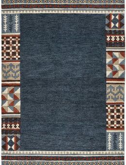 THEKO Wollteppich Nuno, reine Wolle, handgearbeitet, mit Bordüre, rechteckig, Höhe: 14 mm, handgetuftet, Wohnzimmer, Schlafzimmer, Esszimmer, auch als Läufer