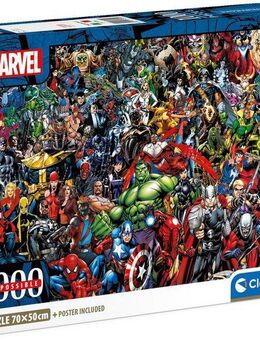 Clementoni® Puzzle Impossible, Marvel Universe Compact, mit neuer Compact Box, 1000 Puzzleteile, Made in Europe