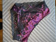 Slip, Unterhose,Lila,schwarz, Gr. S, Spitze - Tittmoning