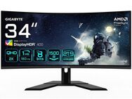 Gigabyte G34WQCP Curved-Gaming-Monitor (86,4 cm/34 ", 3440 x 1440 px, QHD, 1 ms Reaktionszeit, 180 Hz, VA LED)