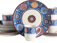CreaTable Kombiservice Sumaya, Kombi-Service 16-tlg (16-tlg), 4 Personen, Steingut, Mandala Motive