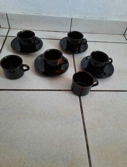 Kaffee Service 10 teilig schwarz Porzellan - Essen