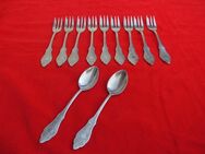 Hanseat Ostfriesenmuster 9 Kuchengabeln+2 Kaffeelöffel 90g versilbert Vintage zus. 29,- - Flensburg